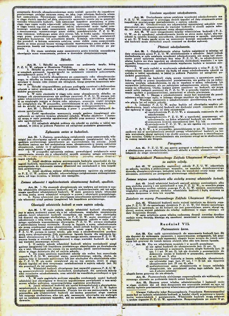 KKE 5927-4.jpg - Dok. Polisa ubezpieczeniowa mieszkania Leopolda Kleofasa Paszkowskiego, Łuck ul. Ogrodowa 4, 13 XI 1928 r.